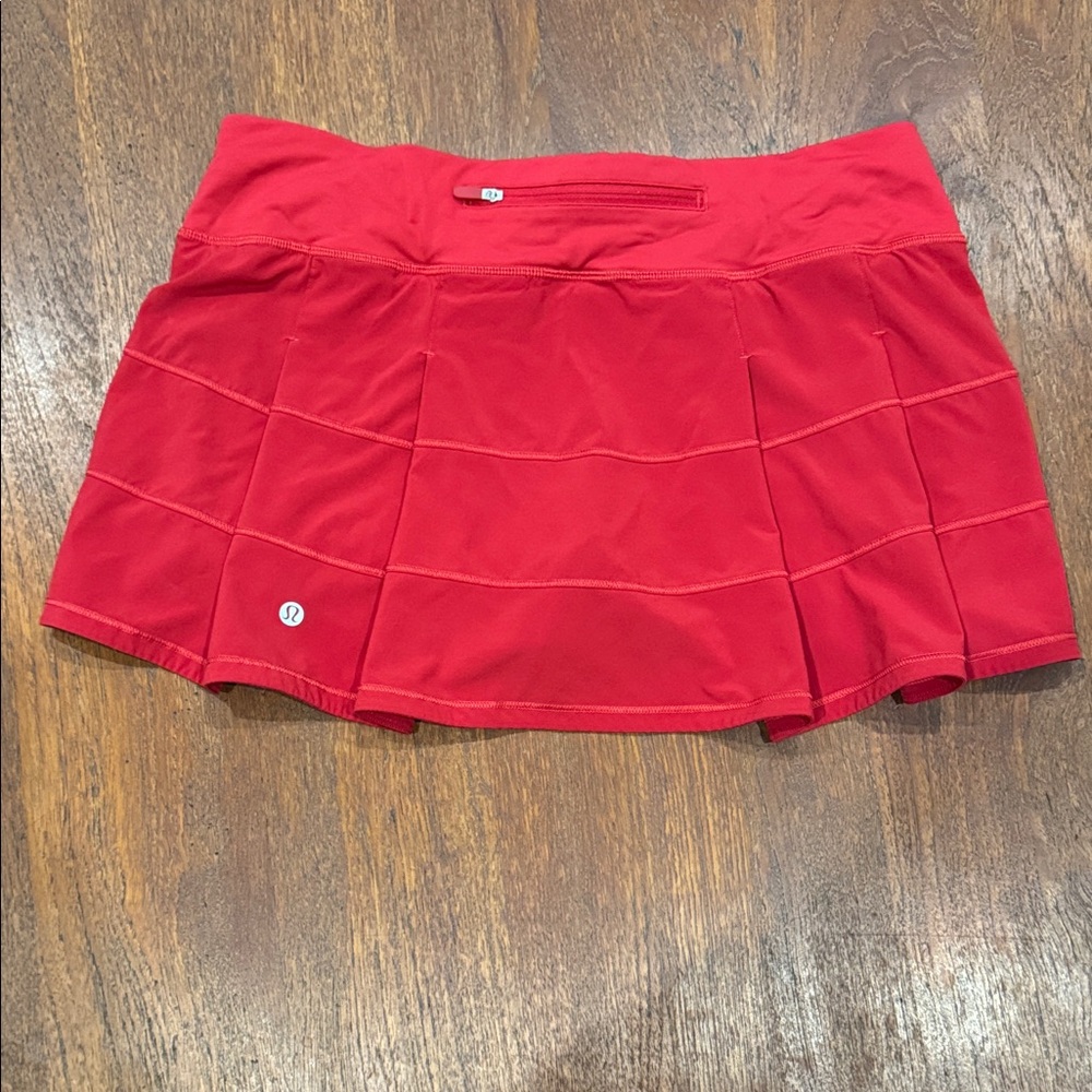 lululemon athletica Red tennis Skirt; medium - Picture 2 of 3